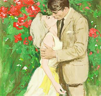 MARK MILLER Embrace by the rose bush.